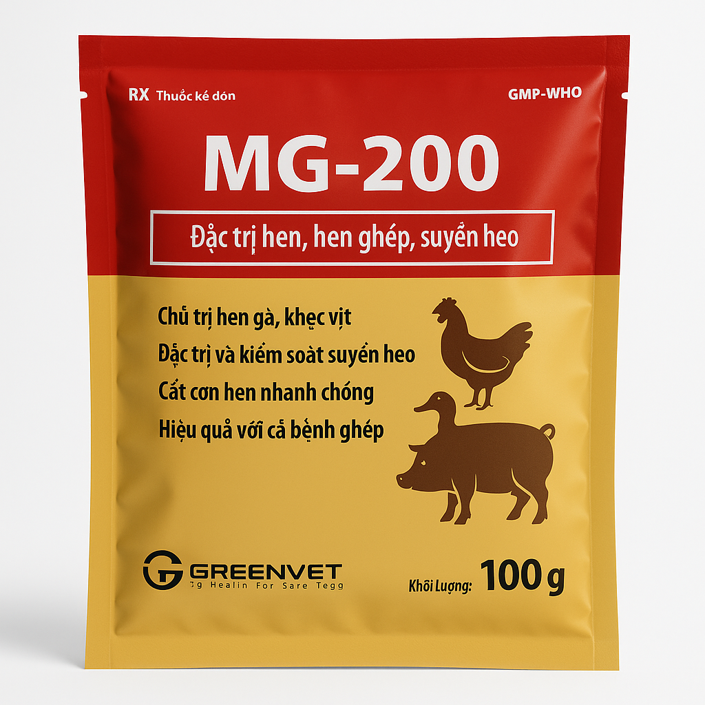 MG-200 – Giải pháp điều trị hen hô hấp và suyễn heo cho trang trại chăn nuôi quy mô chuyên nghiệp