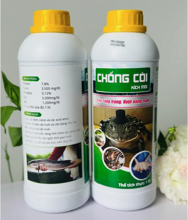 Chống Còi – Kích Mồi (Chiết xuất từ Sâu Canxi)  Siêu tăng trọng – Vượt năng suất cho cá, lươn, ếch, tôm