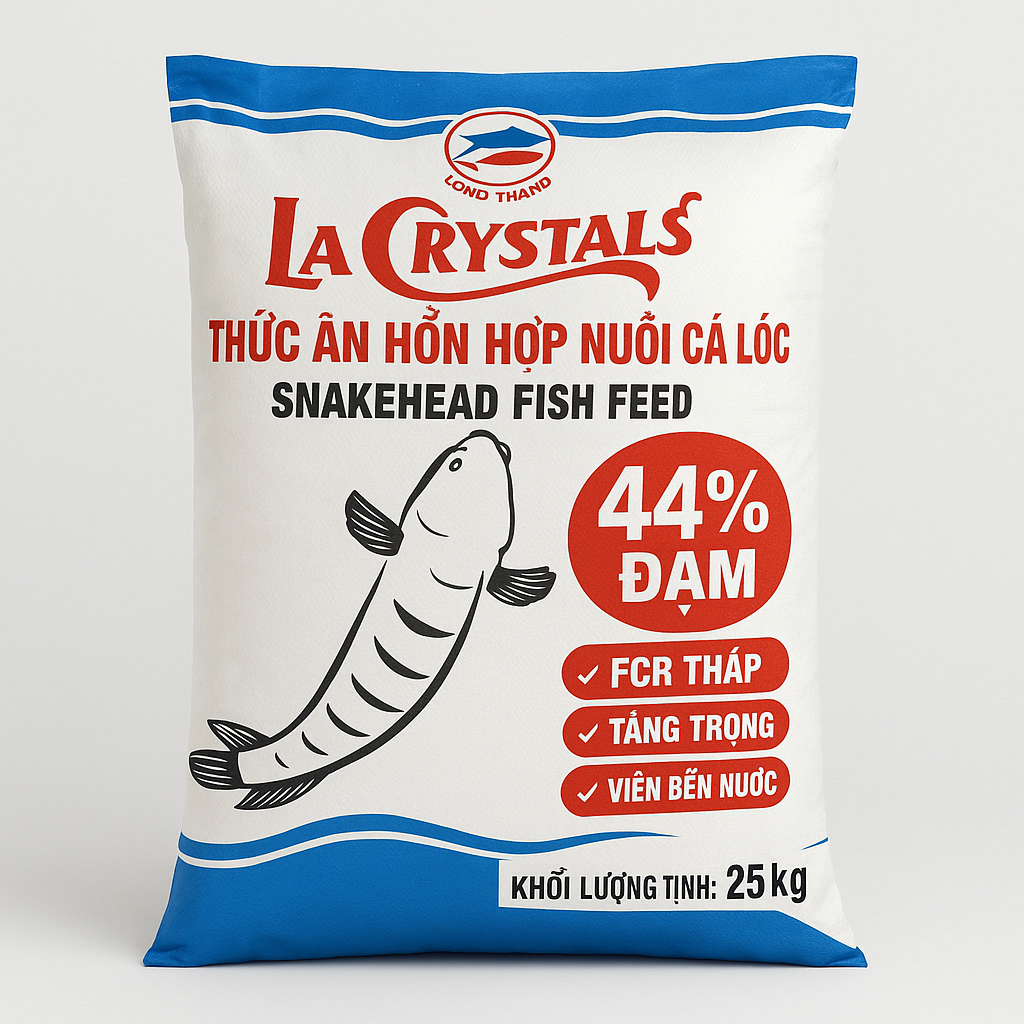 THỨC ĂN CÁ LÓC LA CRYSTALS (CL04–CL06) – 44% ĐẠM MỚI CL05 6mm